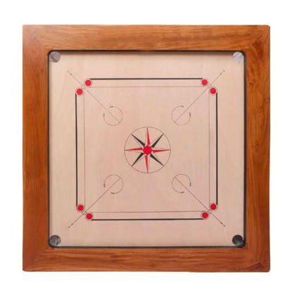 Glass Carrom Board COMPLETE SKY SMOOTH 74 cm x 74 cm or 30 inches